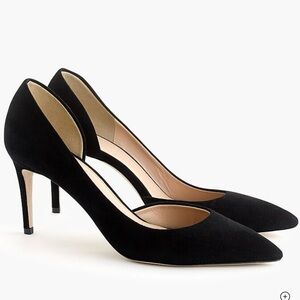 J. Crew Lucie Black Suede D’Orsay Pump, Sz 7.5